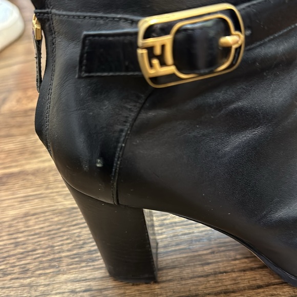 Fendi Black Leather Buckle Ankle Boots - Picture 5 of 9
